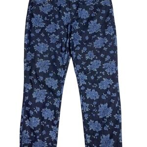 Boston Proper women's blue floral print jeans